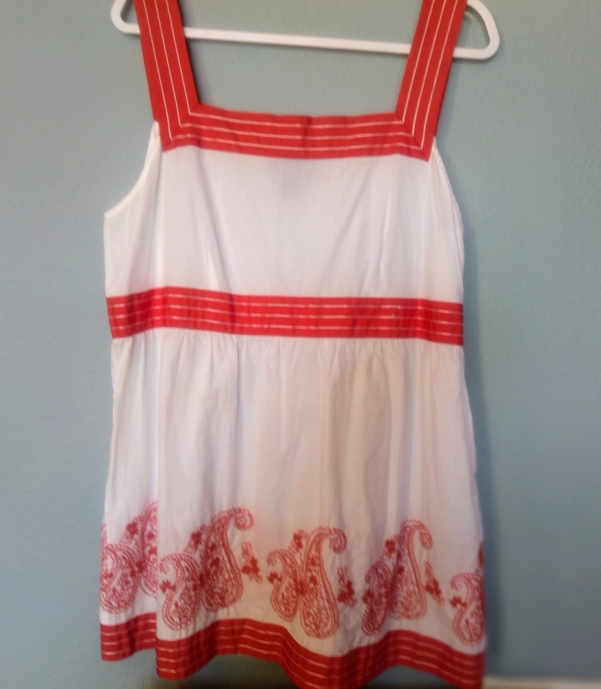Orange & White Sleeveless Dress by Style & Co (16)